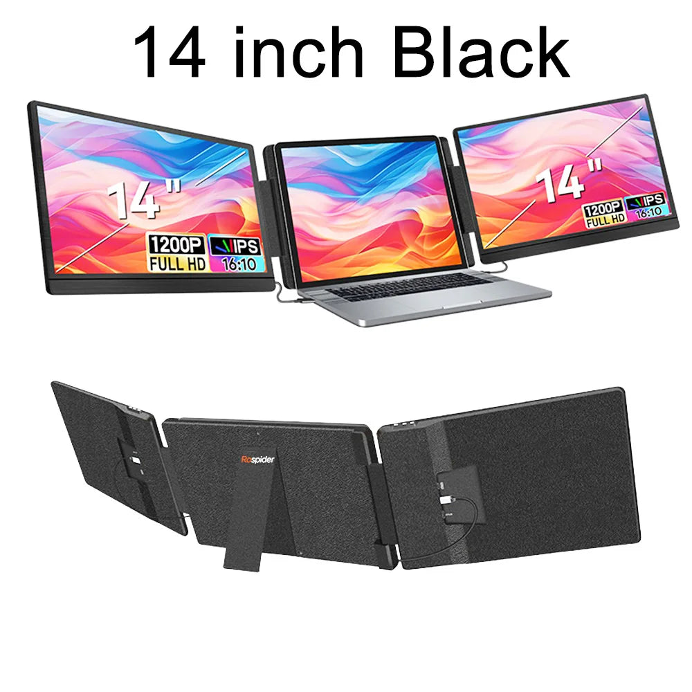 Rospider — מרחיב מסכים כפול ללפטופ | ‏2× מסכי IPS Full HD
