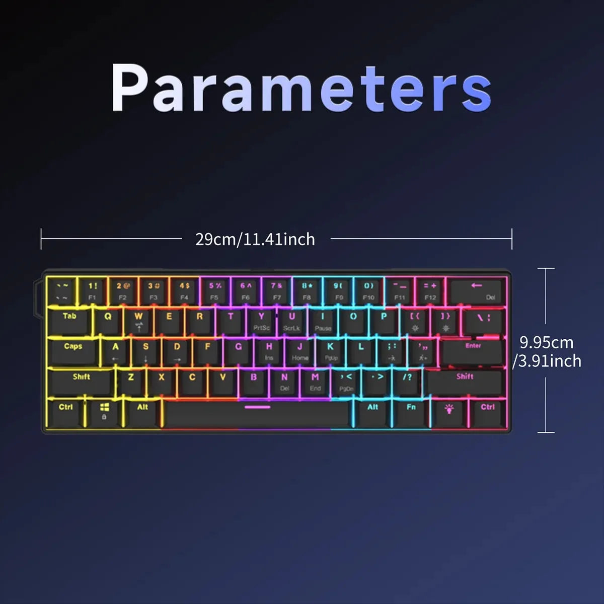 AJAZZ NK61 — מקלדת מכנית קומפקטית 60% | Hot-Swap · RGB