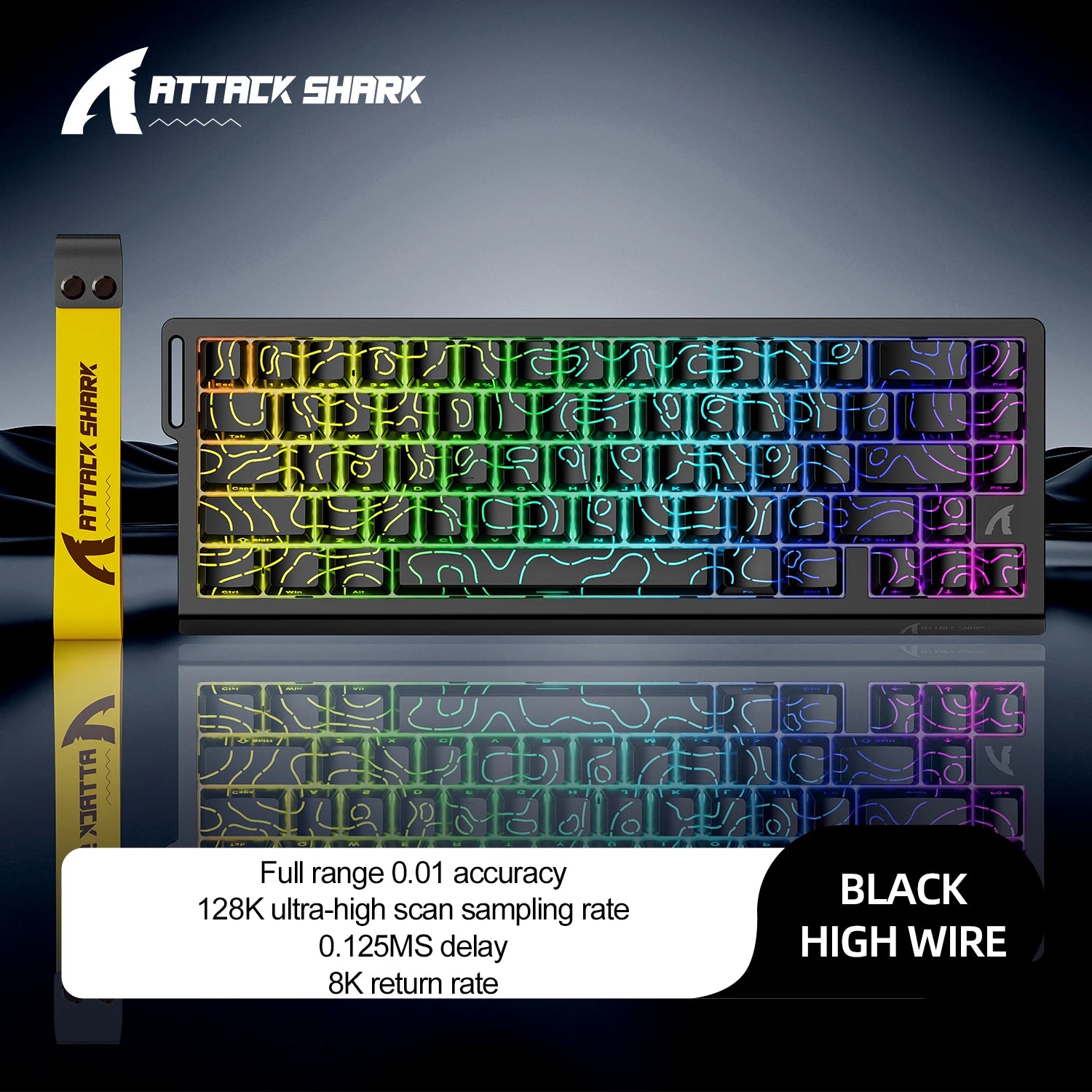 ATTACK SHARK X68HE — מקלדת גיימינג מגנטית מקצועית | Rapid Trigger · 8000Hz