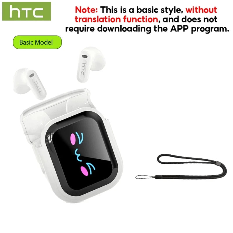 HTC NE20 — אוזניות אלחוטיות פרימיום | מסך מגע · תרגום סימולטני AI