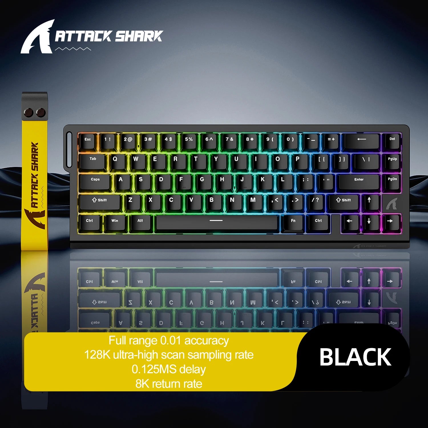 ATTACK SHARK X68HE — מקלדת גיימינג מגנטית מקצועית | Rapid Trigger · 8000Hz
