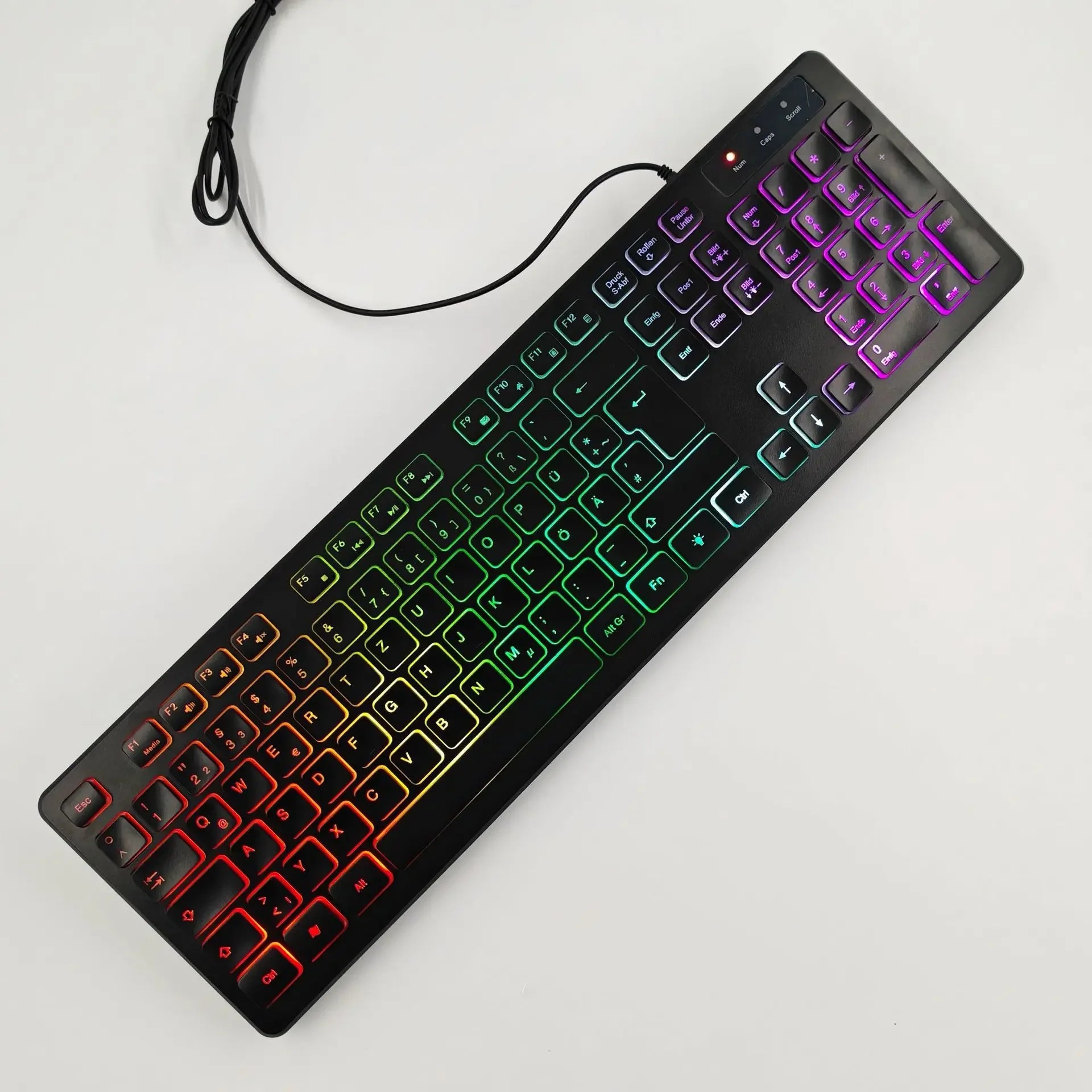 PowerGo SilentPro — מקלדת גיימינג שקטה | תאורת RGB · חיבור USB