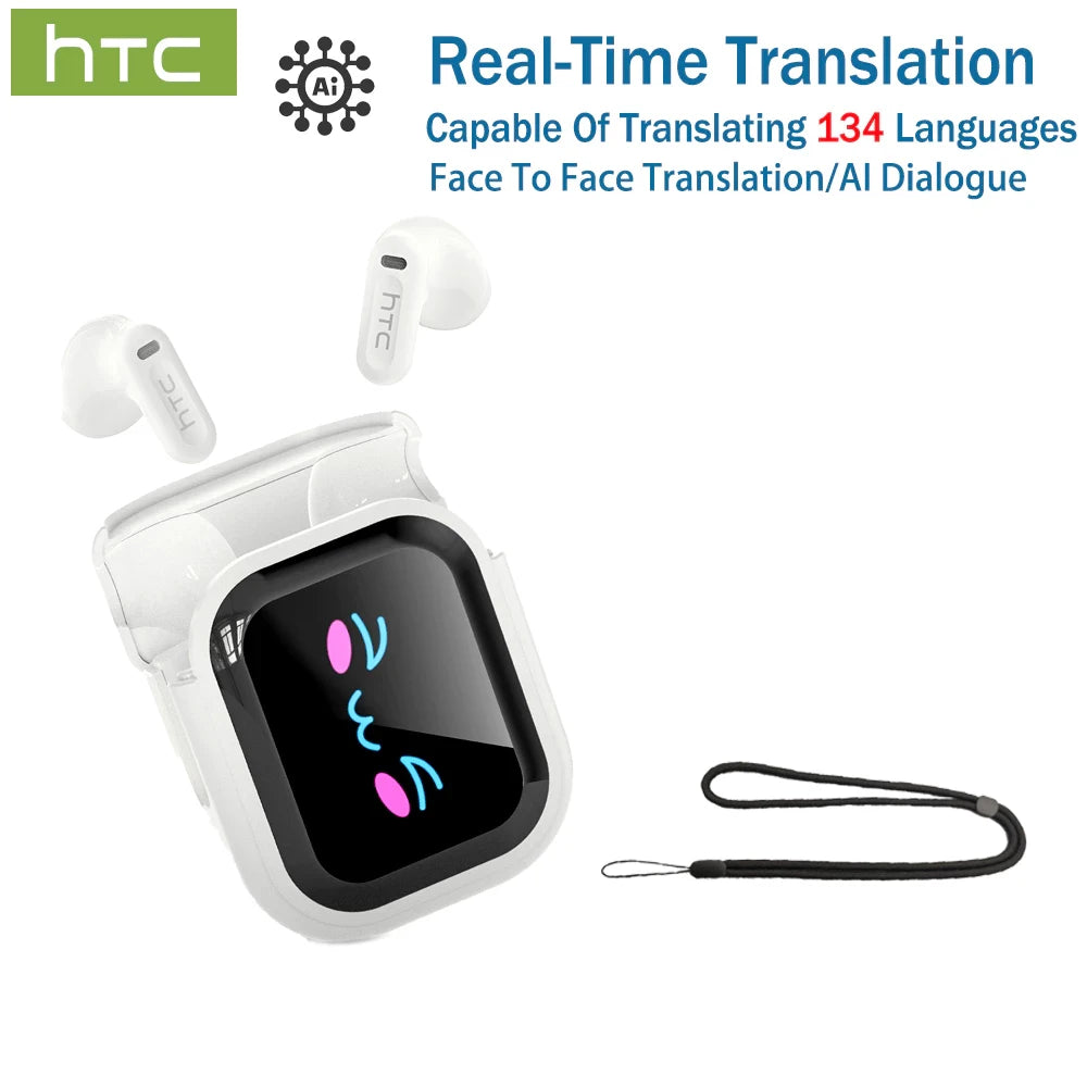 HTC NE20 — אוזניות אלחוטיות פרימיום | מסך מגע · תרגום סימולטני AI