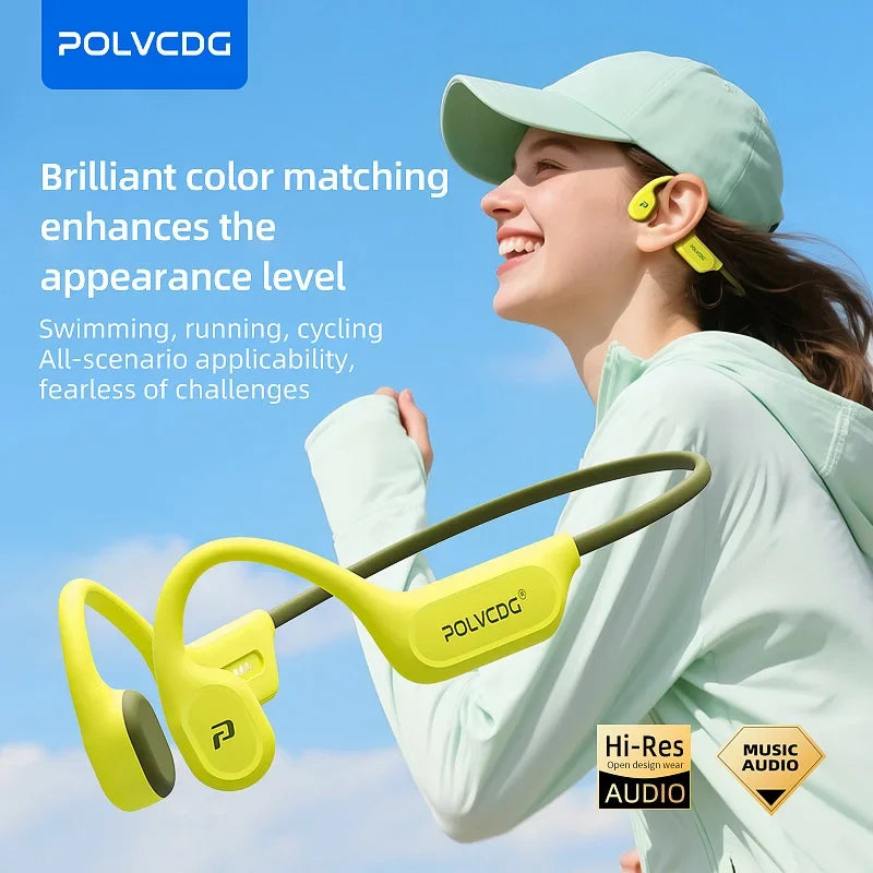 POLVCDG X9 — אוזניות הולכת עצם לשחייה | IPX8 · נגן MP3 מובנה 32GB