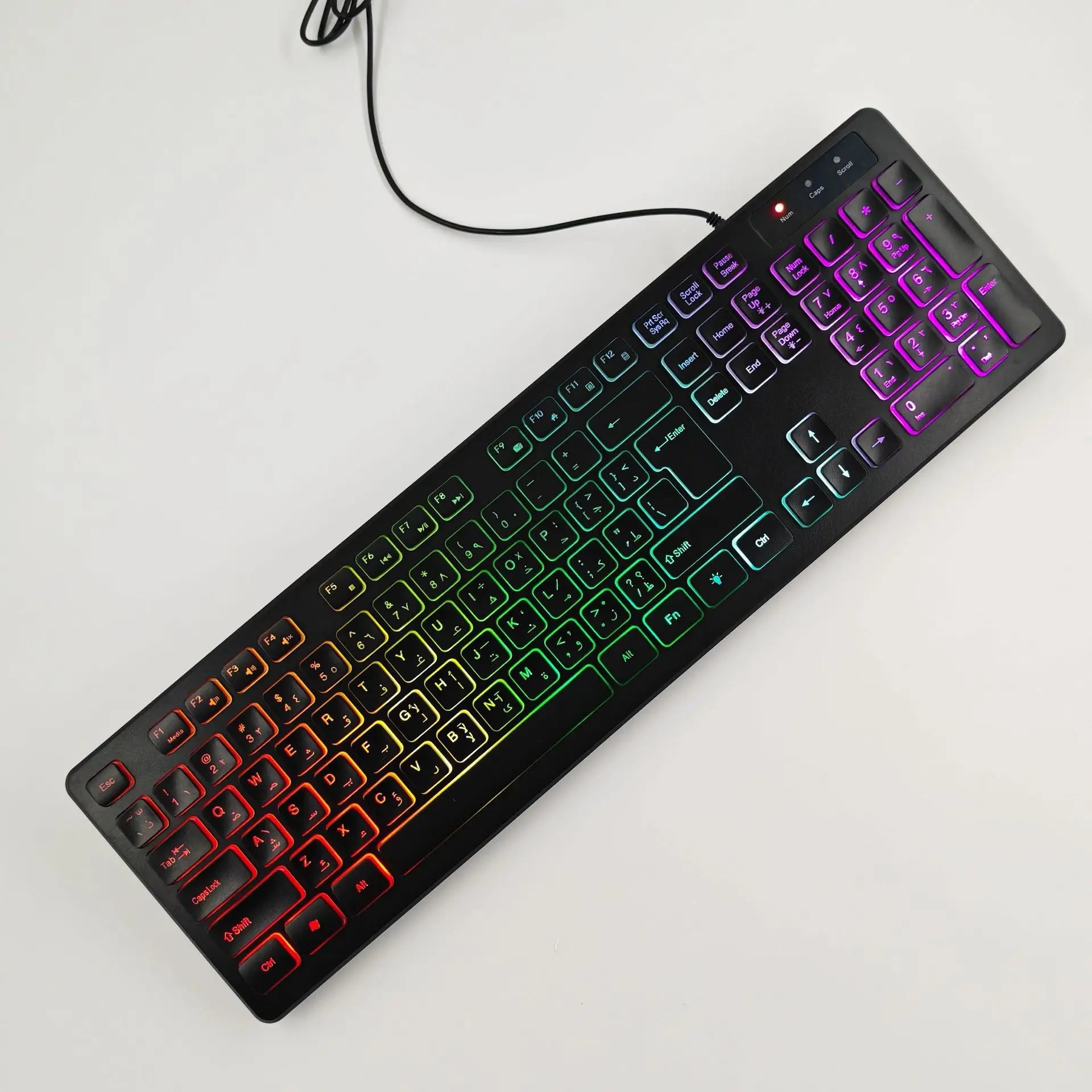 PowerGo SilentPro — מקלדת גיימינג שקטה | תאורת RGB · חיבור USB