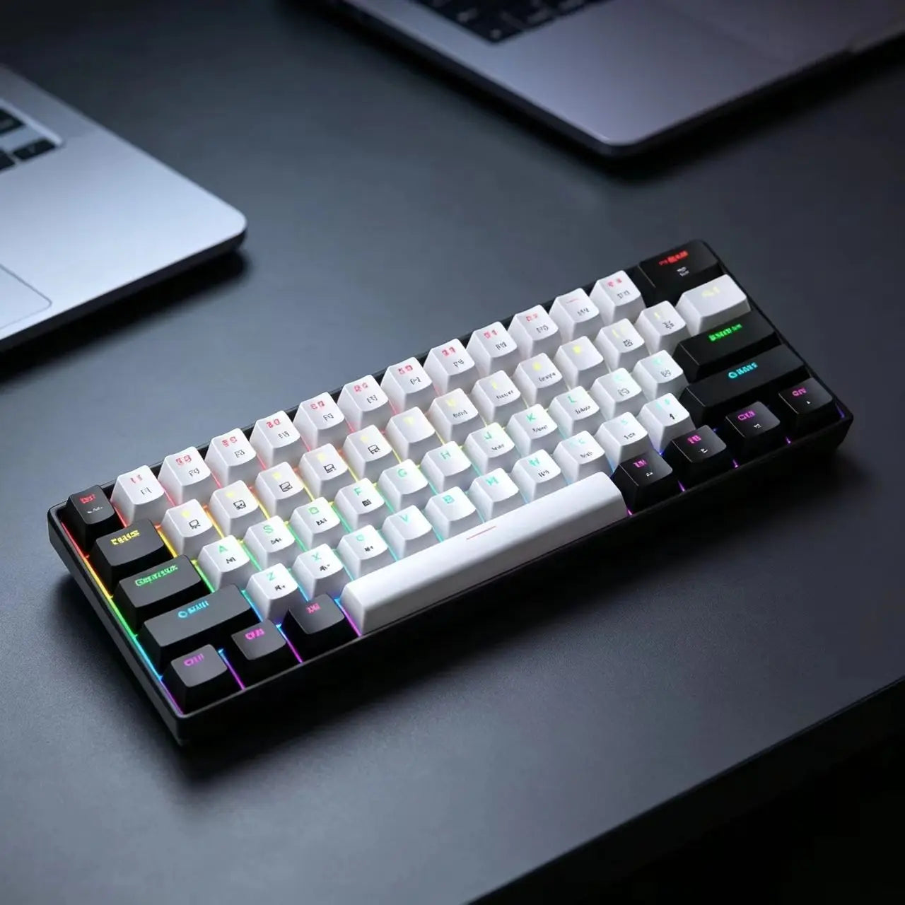 PowerGo Click61 — מקלדת מכנית קומפקטית 61 מקשים | Blue Switch · RGB