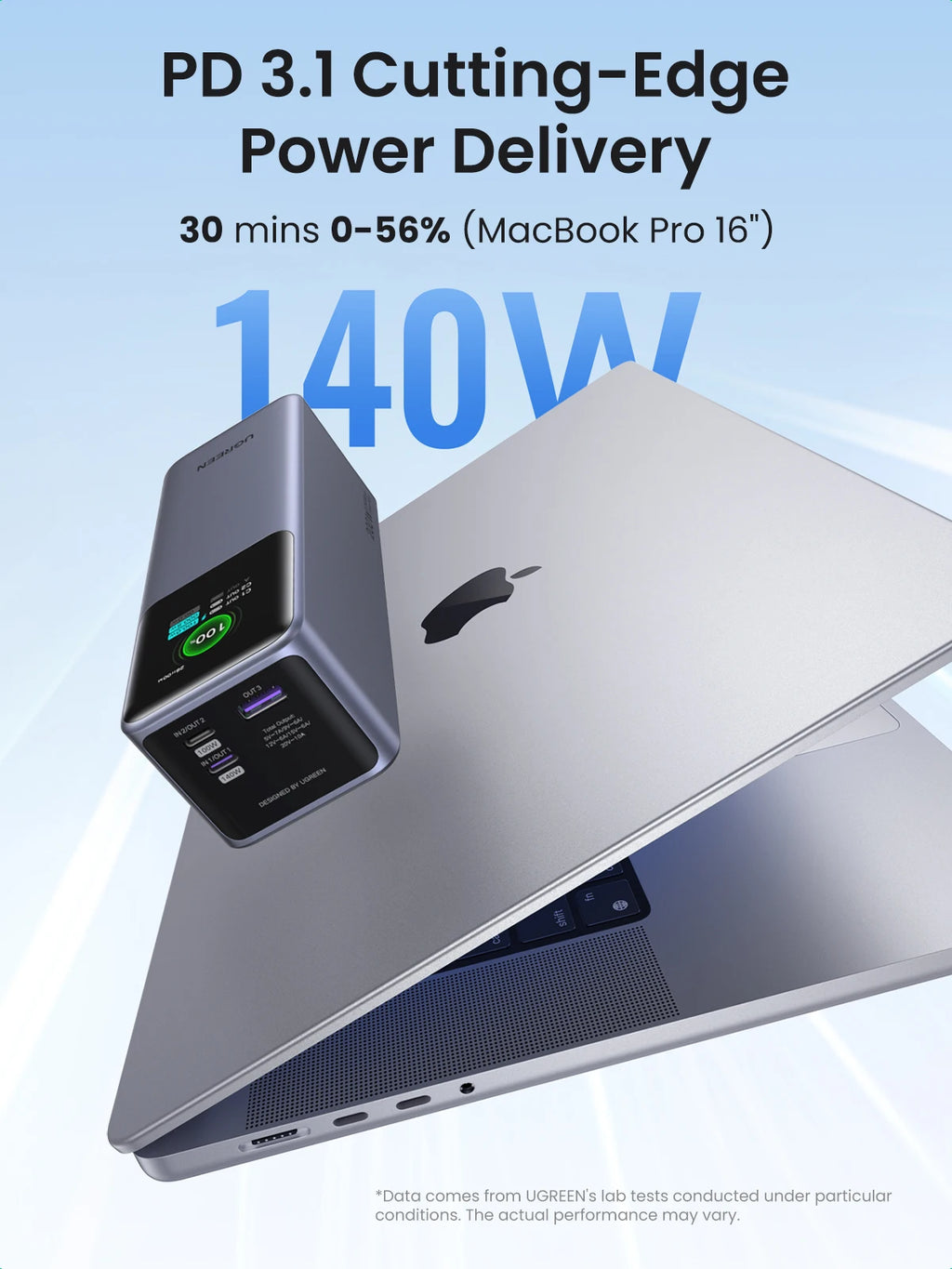 UGREEN Nexode 200W — מטען נייד פרימיום 25,000mAh | תצוגה חכמה · USB-C PD