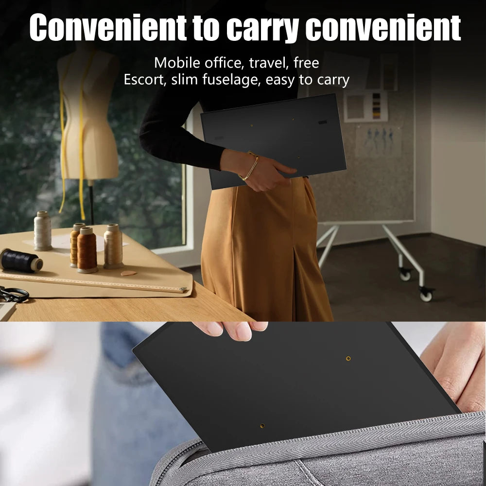 MUCAI 14″ — מסך נייד Full HD | חיבור USB-C יחיד · פרופיל דק