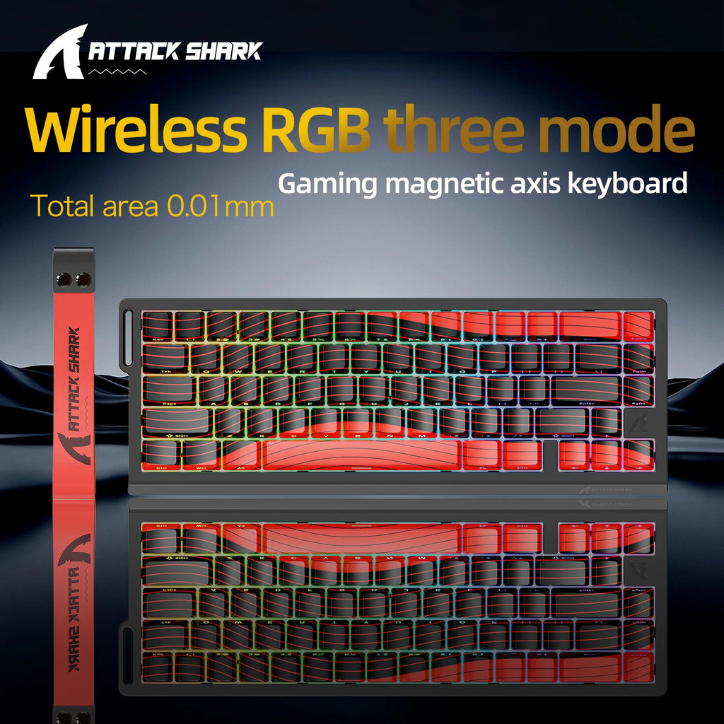 ATTACK SHARK X68HE — מקלדת גיימינג מגנטית מקצועית | Rapid Trigger · 8000Hz