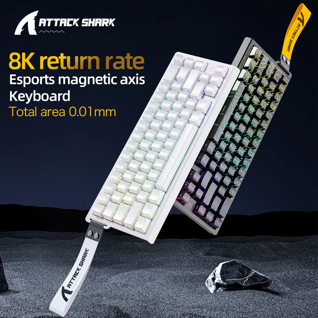 ATTACK SHARK X68HE — מקלדת גיימינג מגנטית מקצועית | Rapid Trigger · 8000Hz