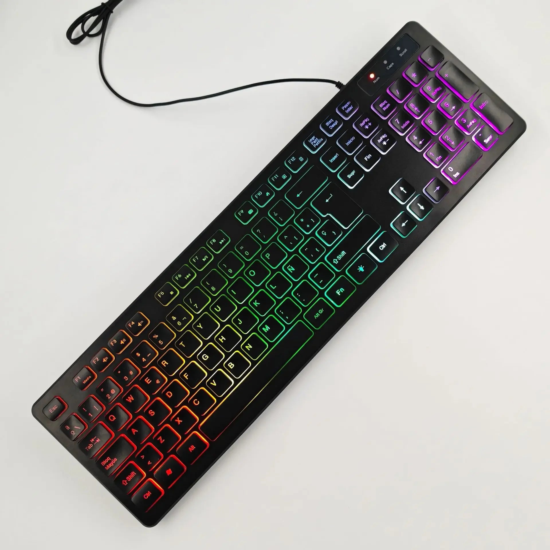 PowerGo SilentPro — מקלדת גיימינג שקטה | תאורת RGB · חיבור USB