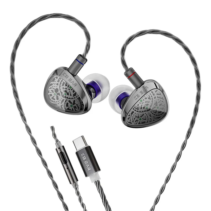 KBEAR Tourbillon TB-X — אוזניות גיימינג In-Ear | דרייבר סיבי פחמן · בס עמוק