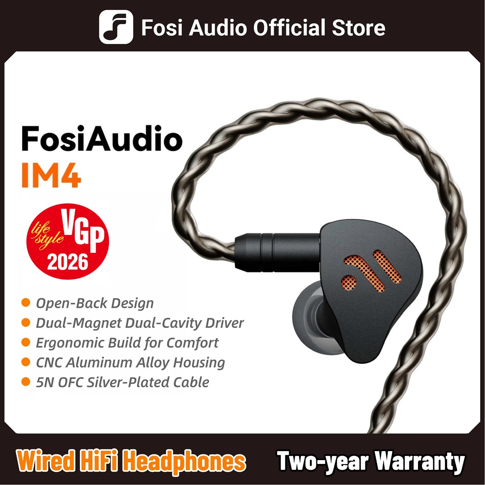 Fosi Audio IM4 — אוזניות In-Ear אודיופיליות | Open-Back · דרייבר דינמי