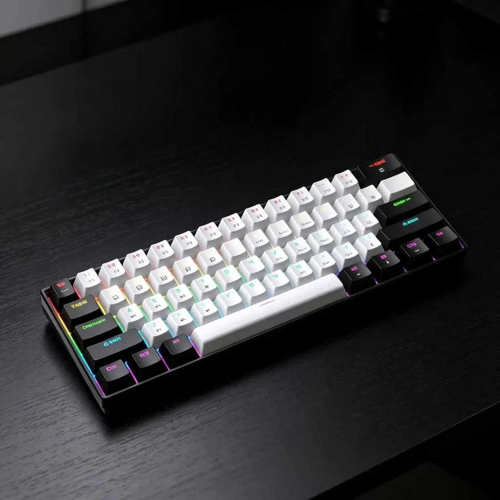 PowerGo Click61 — מקלדת מכנית קומפקטית 61 מקשים | Blue Switch · RGB