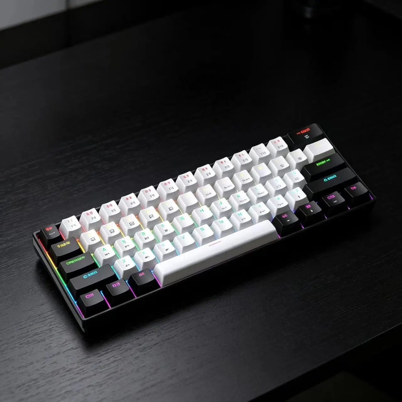 PowerGo Click61 — מקלדת מכנית קומפקטית 61 מקשים | Blue Switch · RGB