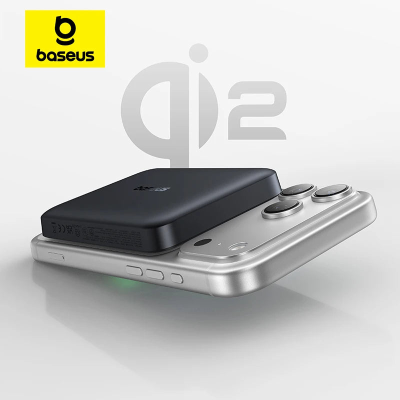 Baseus Qi2 — מטען נייד מגנטי אלחוטי 10,000mAh | ‏15W · תואם MagSafe