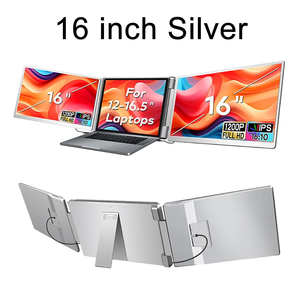 Rospider — מרחיב מסכים כפול ללפטופ | ‏2× מסכי IPS Full HD