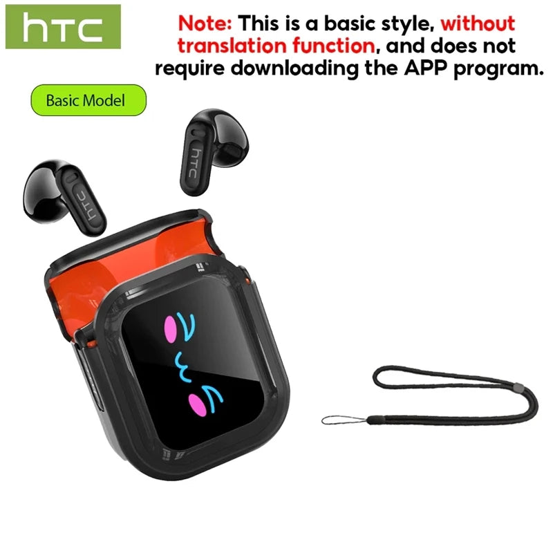 HTC NE20 — אוזניות אלחוטיות פרימיום | מסך מגע · תרגום סימולטני AI