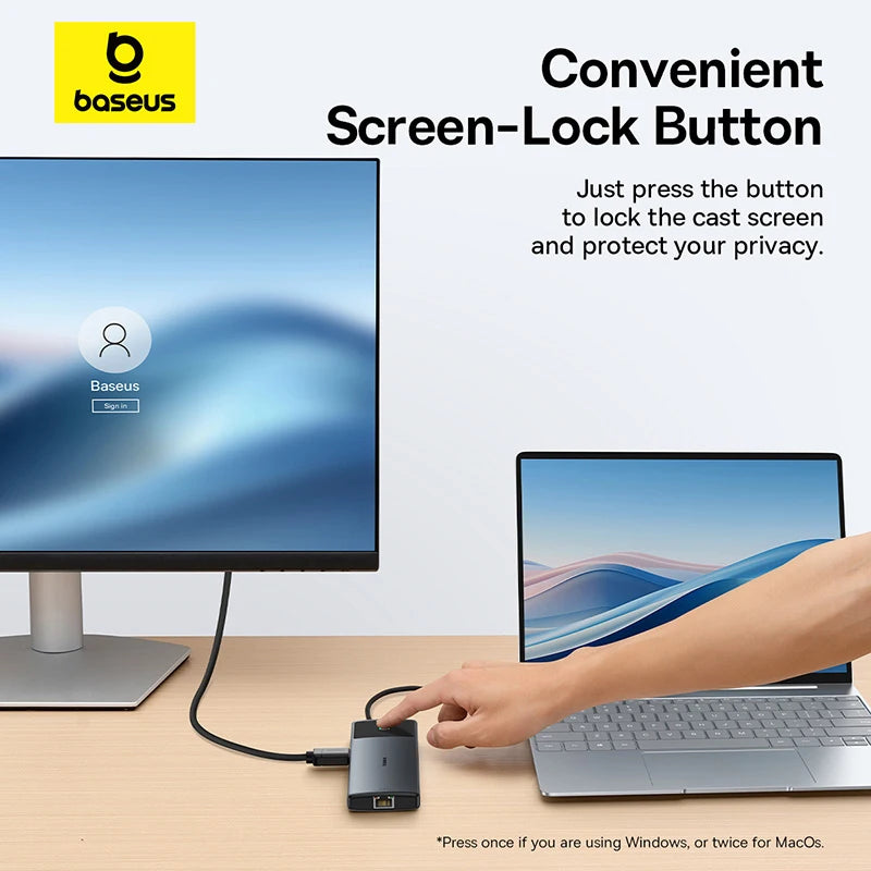 Baseus Dock Pro — תחנת עגינה USB-C עד 13-in-1 | HDMI 8K · PD 100W · RJ45