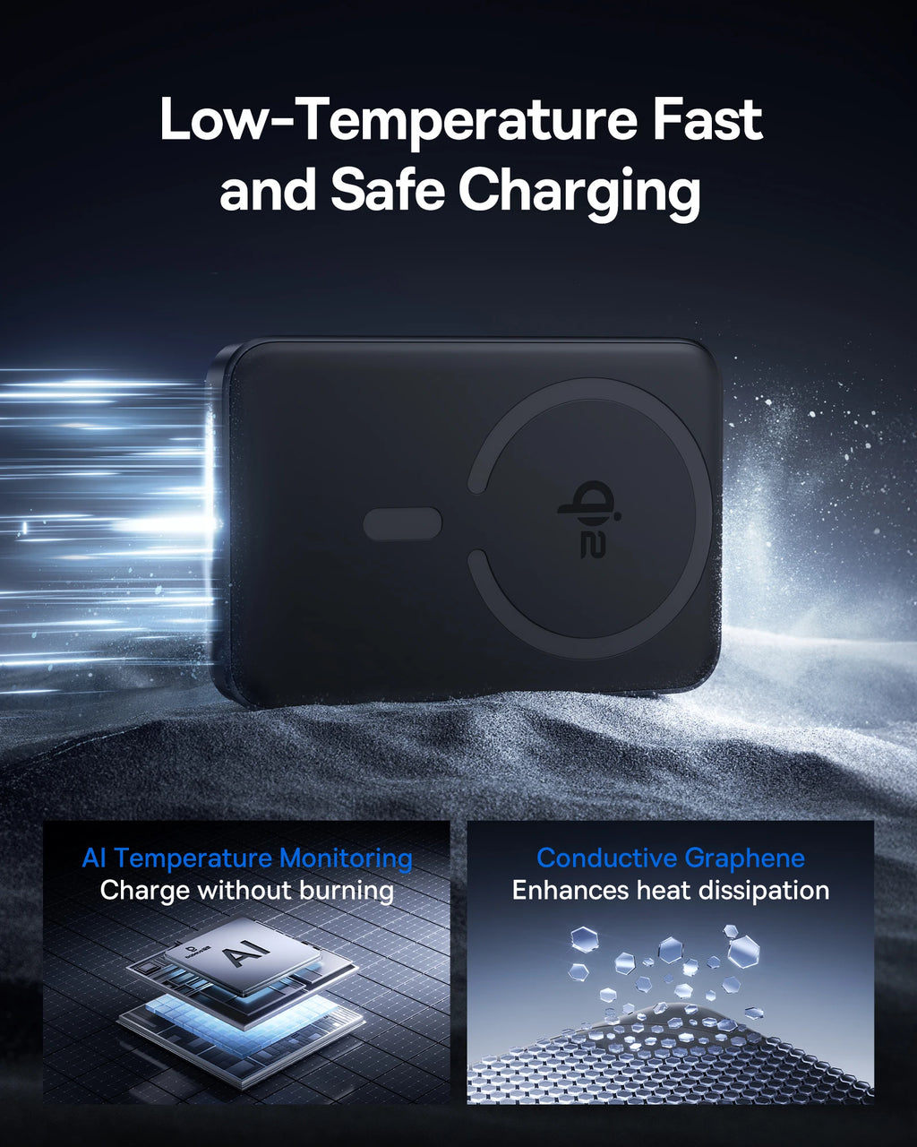 Baseus Qi2 — מטען נייד מגנטי אלחוטי 10,000mAh | ‏15W · תואם MagSafe