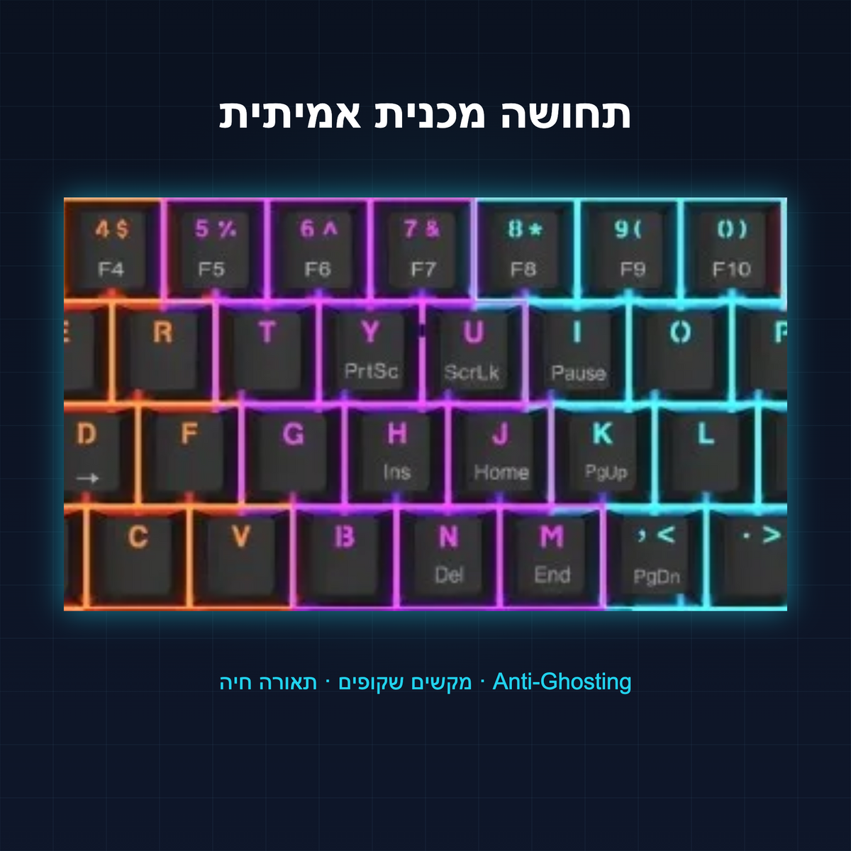 AJAZZ NK61 — תקריב מקשים ותאורה